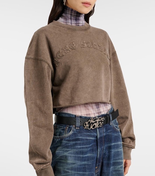 Logo cropped cotton jersey sweatshirt