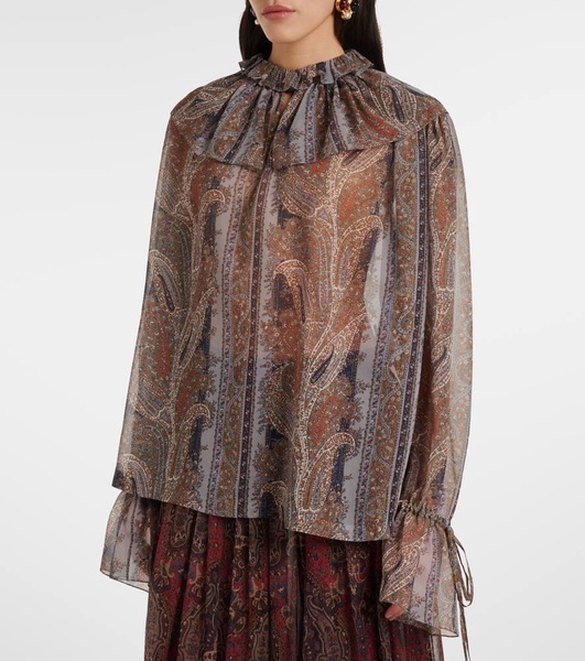 Paisley silk georgette blouse