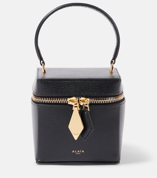 Cube leather vanity bag