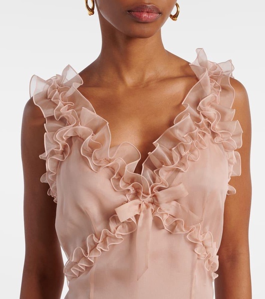 Ruffled silk organza minidress