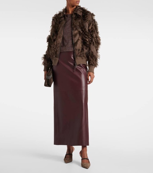 Cashmere and silk-blend lamé top