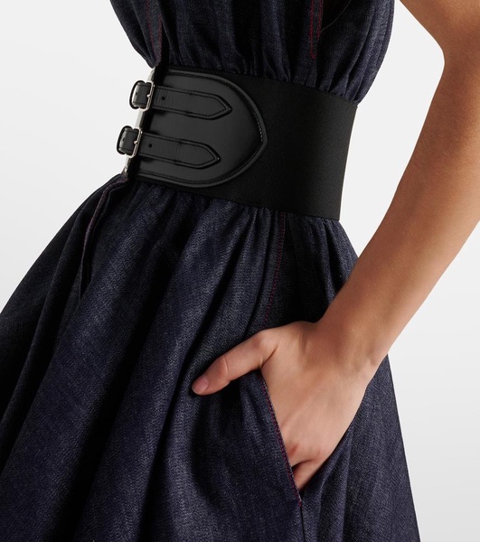Denim midi dress
