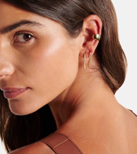 Safety Pin 18kt gold single earring 