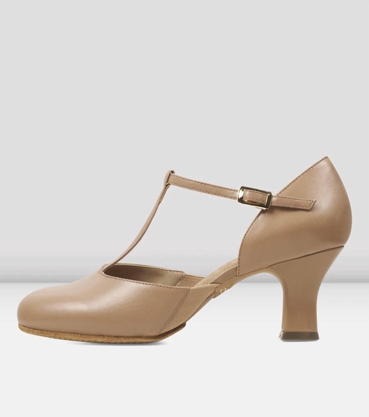 women's leather split flex character shoe in tan