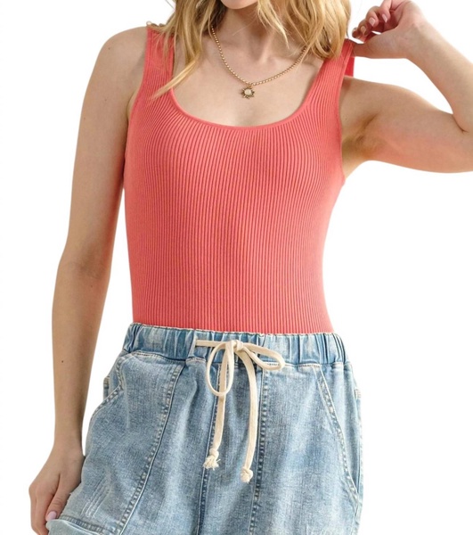 something good is happening bodysuit in coral