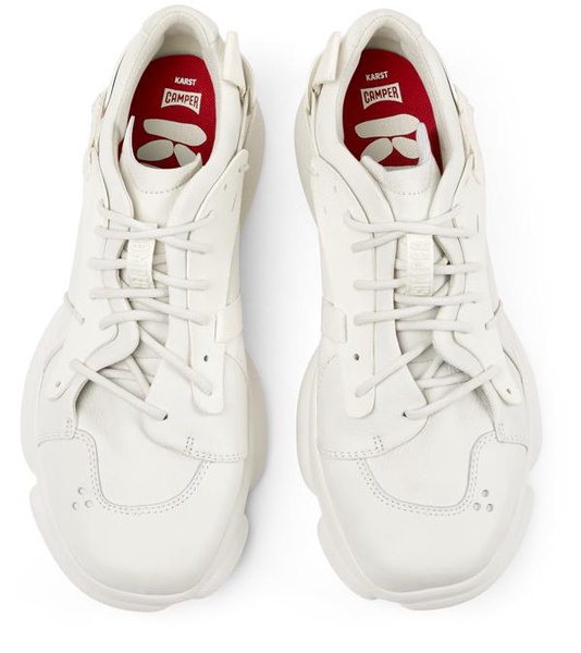 White non-dyed leather sneakers for men