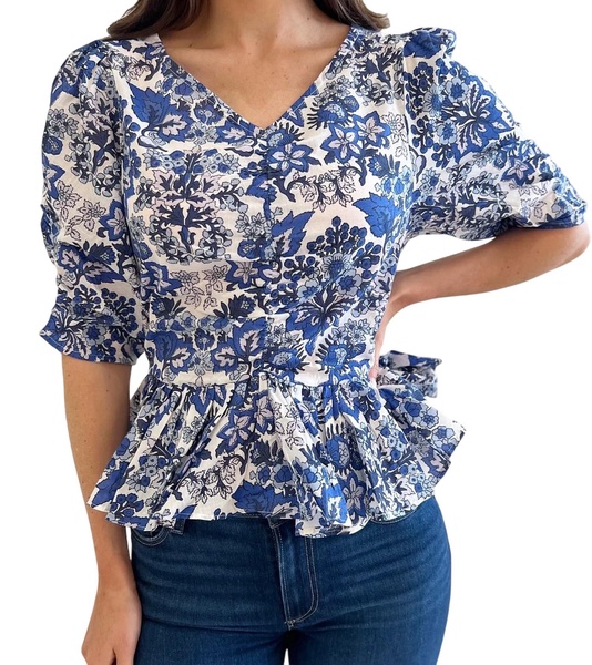 charley top in royal blue