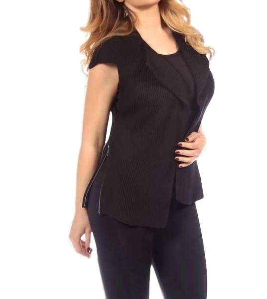 ribbed vest in black