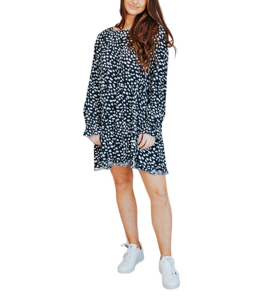 in the mix mini dress in navy
