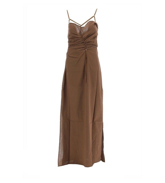 Ruched Slip Flared Dress