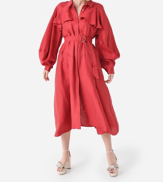 admiral midi dress in carmine