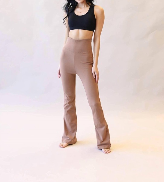 bootcut yoga pants in deep camel