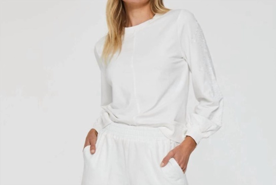 murray eyelet embroidery top in white