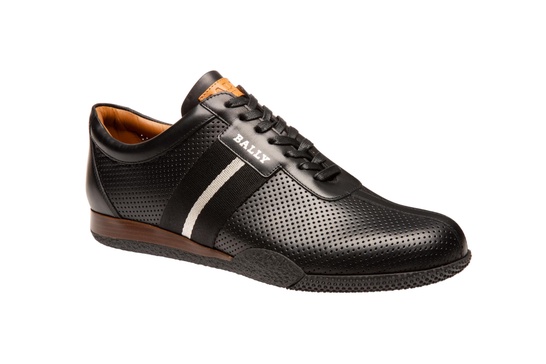 frenz men's 6230483 black perforated leather sneakers