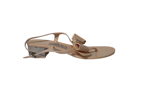 perala ribbon thong sandals in pink rubber