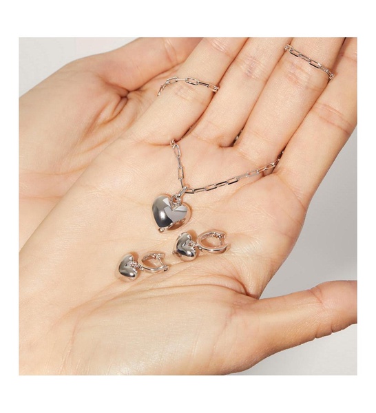 Puffed Heart Hoops - Jessica Silver