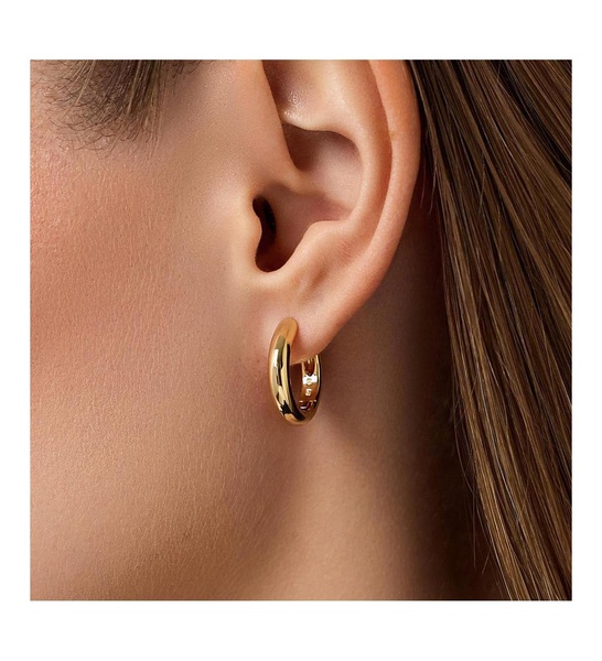 - Gold Hoop Earrings - Giulia Medium