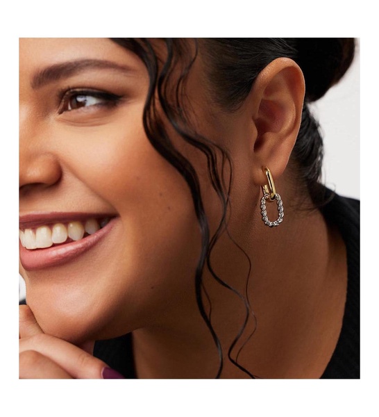 - Double Hoop Earrings - Ash Double Two Tone