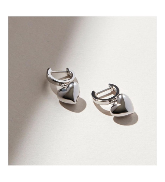 Puffed Heart Hoops - Jessica Silver