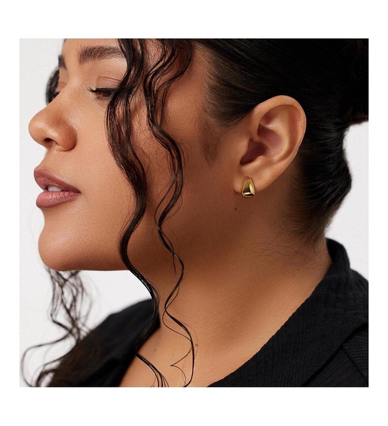 Gold Huggie Earrings - Alessia