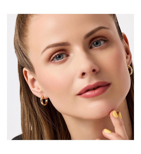 - Gold Hoop Earrings - Giulia Medium