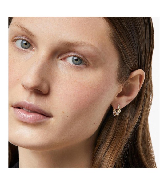 Twisted Hoop Earrings - Paris Small Pave