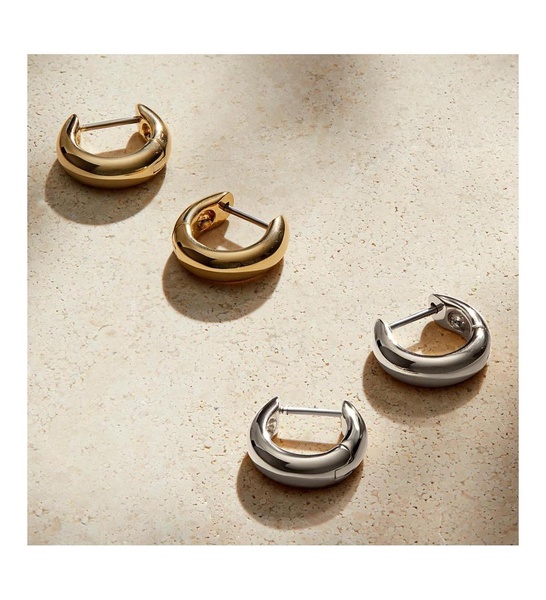 - Bold Huggie Hoops - Giulia Silver