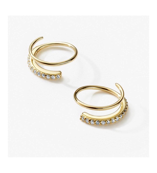 - Double Hoop Earrings - Harley Pave