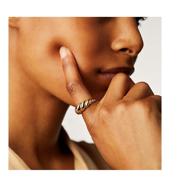 - Gold Twist Ring - Rope Bold