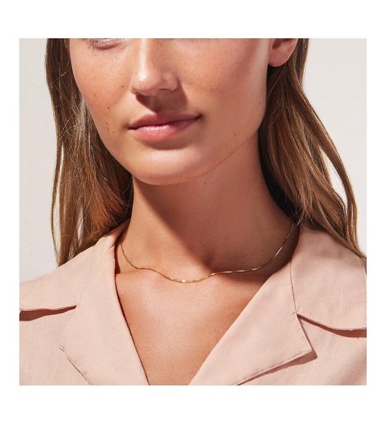 Silver Box Chain Necklace - Jo Gold