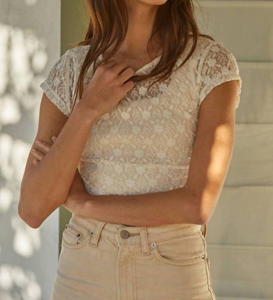 love letter lace top in cream