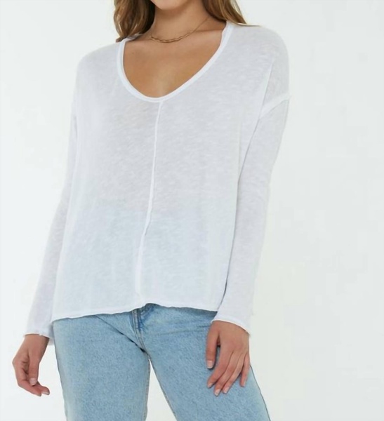 get up & go longsleeve top in white