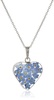 Amazon Essentials Sterling Silver Pressed Flower Heart Pendant Necklace (previously Amazon Collection)