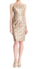 sheath sleeveless sequin dress in champagne gold