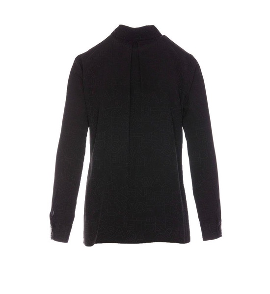Georgette Jacquared Lettering Shirt