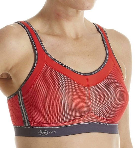 active momentum wire free sports bra in red