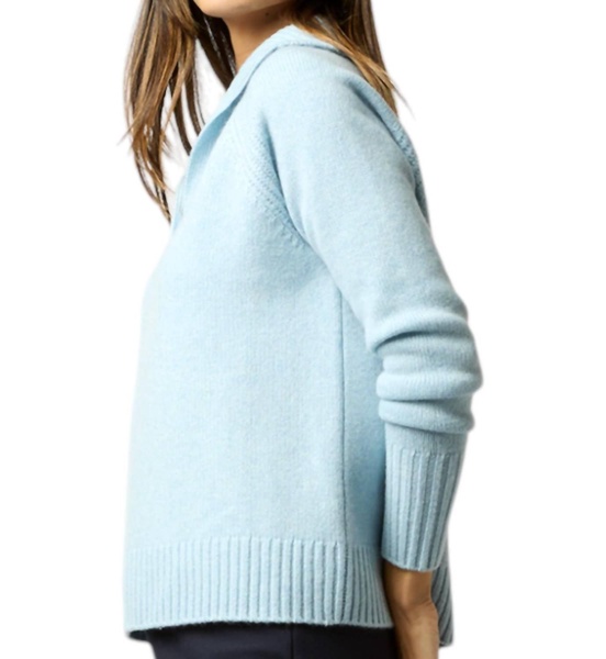 blaire johnny-collar jersey sweater in heather sky