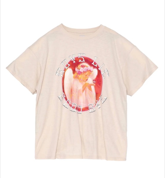 goodbye again boyfriend tee in peach