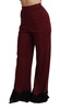 Dolce & Gabbana  Black Lace High Waist Wide Leg Maroon  Pants