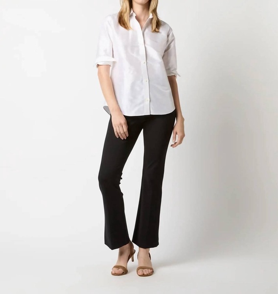 the elsie shirt in ivory silk shantung