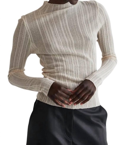 dane sheer knit top in bone