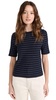 Vince Women's Striped Relaxed Elbow Sleeve Crew Tee