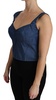 Dolce & Gabbana  Blue Sleeveless Bustier Blouse Cotton Top