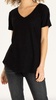 valentina slub v neck in black