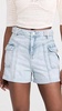 women's the happy dance cargo denim mom shorts