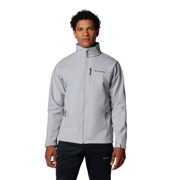 Columbia Mens Ascender Softshell Full Zip Rain Jacket, Columbia Grey, 1X