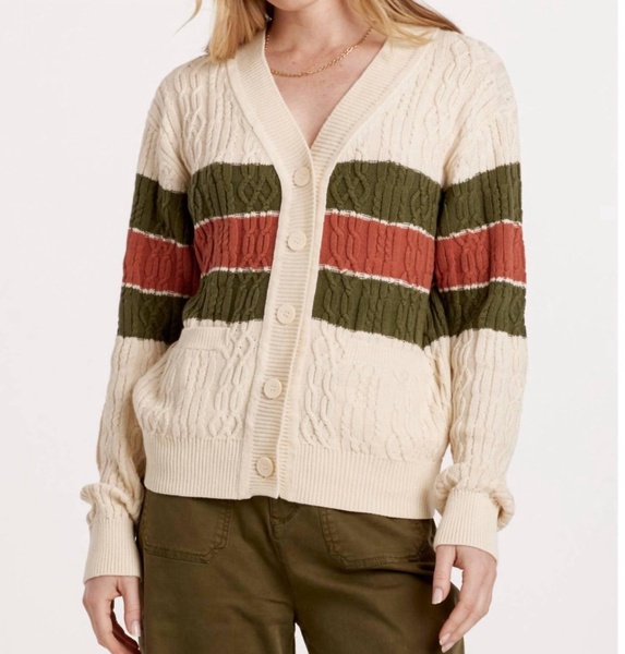 lulu cardigan in rustic vineyard stripe