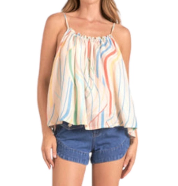 santa barbara flowy printed tank top in multi
