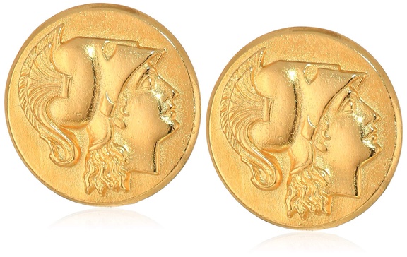 Ben-Amun Moroccan Coin Vintage Dangle Earrings, New York Fashion 24K Gold Plated Jewelry