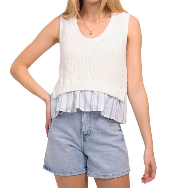 rae twofer tank top in white